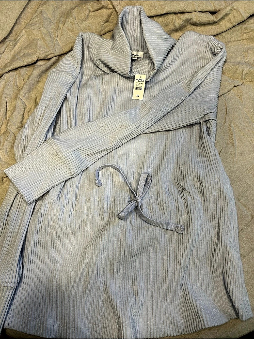 Haven Ribbed Lounge Robe in Gray Size XS NWT